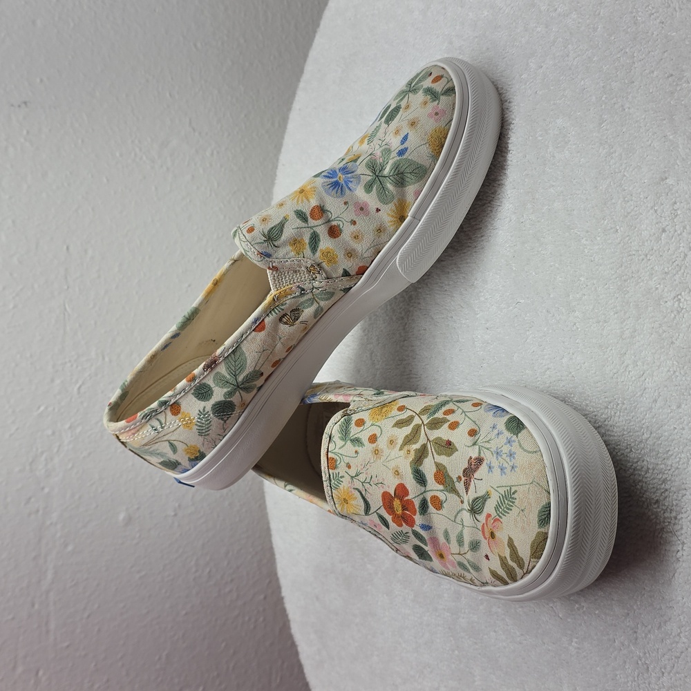 Keds × Rifle Paper Co. Double Decker Wild Wood Floral Sneaker Ladies 9.5 In VGuc - Picture 16 of 16